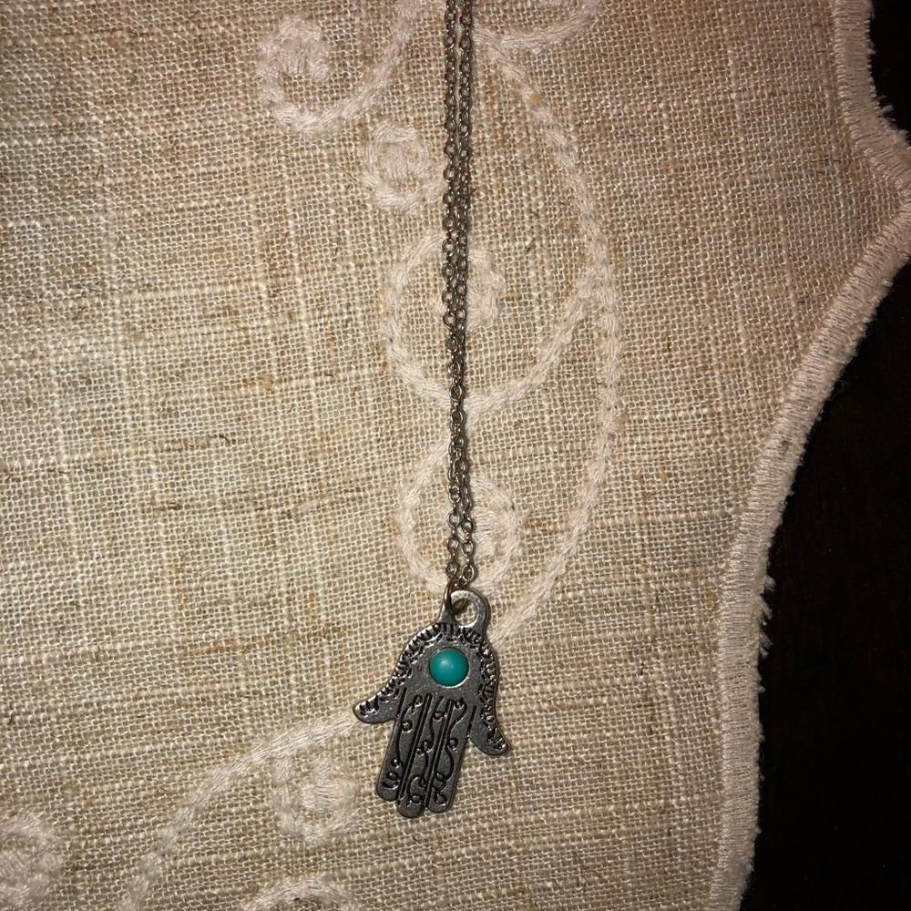 Silver hamsa necklace